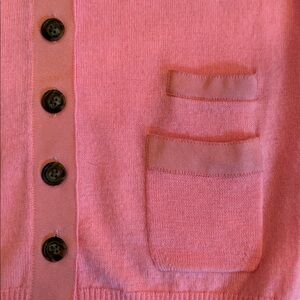 J. Crew Pink Button-Up Cardigan With Pockets, CHANEL Vibe.